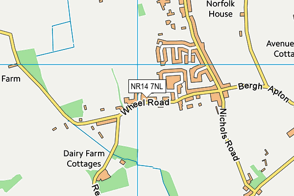 NR14 7NL map - OS VectorMap District (Ordnance Survey)