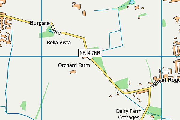 NR14 7NR map - OS VectorMap District (Ordnance Survey)