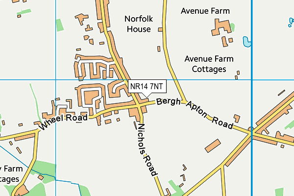 NR14 7NT map - OS VectorMap District (Ordnance Survey)