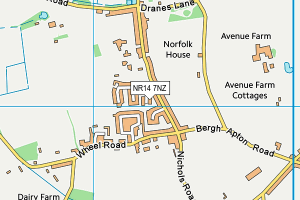 NR14 7NZ map - OS VectorMap District (Ordnance Survey)