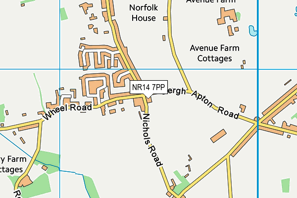 NR14 7PP map - OS VectorMap District (Ordnance Survey)