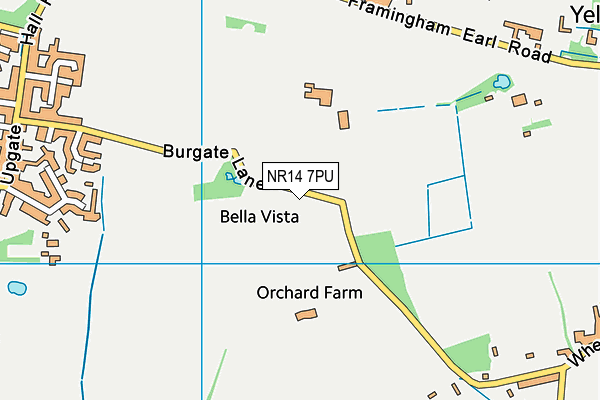 NR14 7PU map - OS VectorMap District (Ordnance Survey)
