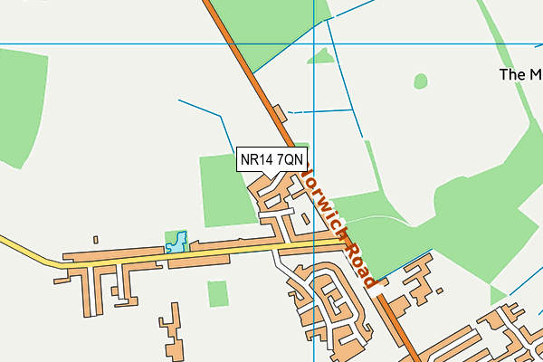 NR14 7QN map - OS VectorMap District (Ordnance Survey)