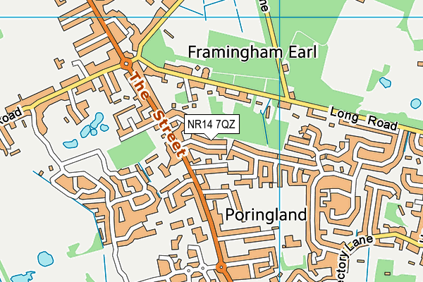 NR14 7QZ map - OS VectorMap District (Ordnance Survey)
