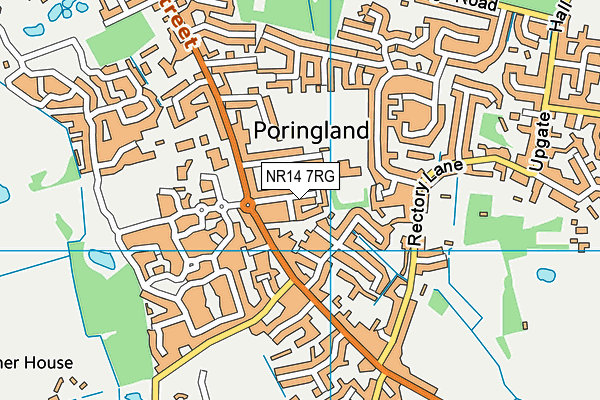 NR14 7RG map - OS VectorMap District (Ordnance Survey)