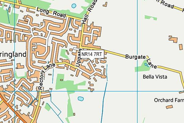 NR14 7RT map - OS VectorMap District (Ordnance Survey)