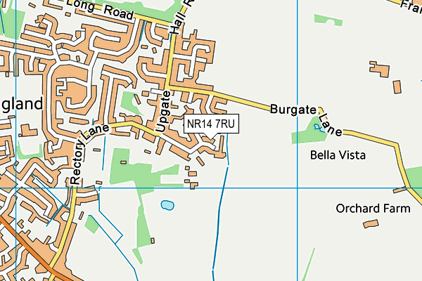 NR14 7RU map - OS VectorMap District (Ordnance Survey)