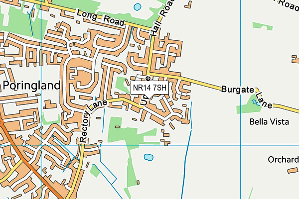 NR14 7SH map - OS VectorMap District (Ordnance Survey)