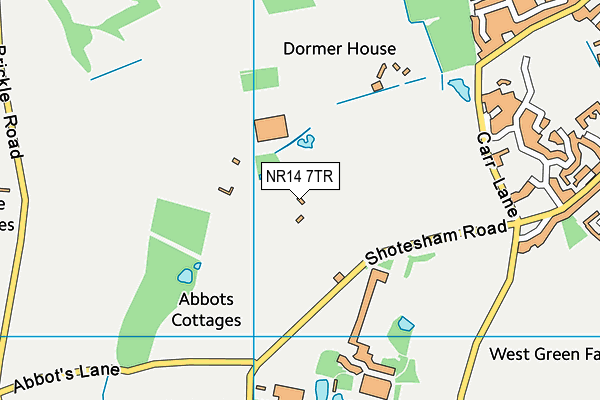 NR14 7TR map - OS VectorMap District (Ordnance Survey)