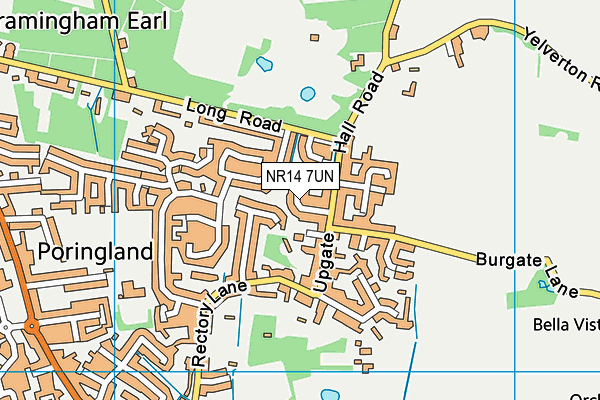 NR14 7UN map - OS VectorMap District (Ordnance Survey)