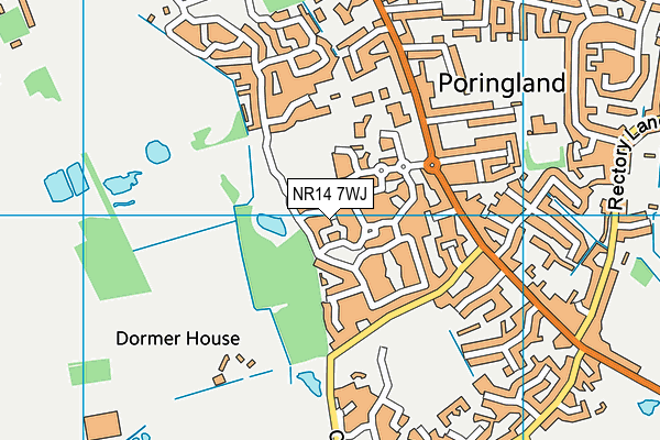 NR14 7WJ map - OS VectorMap District (Ordnance Survey)