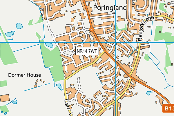 NR14 7WT map - OS VectorMap District (Ordnance Survey)