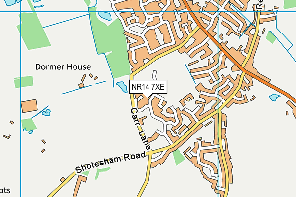 NR14 7XE map - OS VectorMap District (Ordnance Survey)
