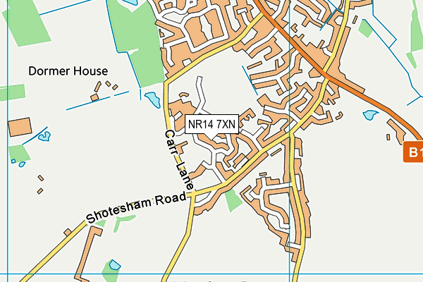 NR14 7XN map - OS VectorMap District (Ordnance Survey)