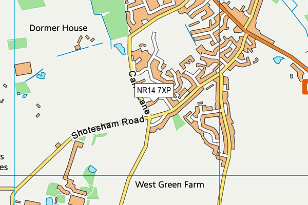 NR14 7XP map - OS VectorMap District (Ordnance Survey)