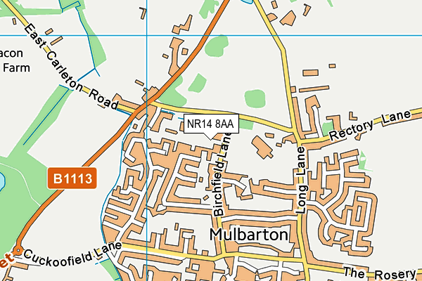 NR14 8AA map - OS VectorMap District (Ordnance Survey)
