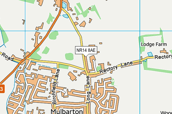 Mulbarton Cricket Club (Orchard Park) (Closed) map (NR14 8AE) - OS VectorMap District (Ordnance Survey)