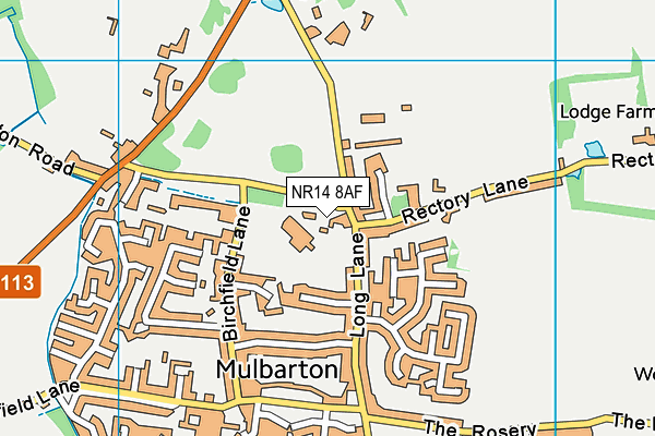 NR14 8AF map - OS VectorMap District (Ordnance Survey)