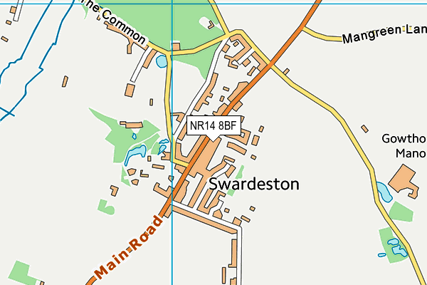 NR14 8BF map - OS VectorMap District (Ordnance Survey)