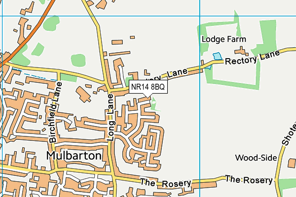 NR14 8BQ map - OS VectorMap District (Ordnance Survey)