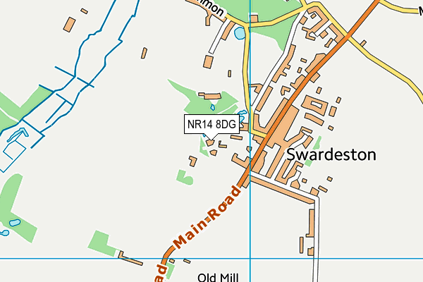 NR14 8DG map - OS VectorMap District (Ordnance Survey)