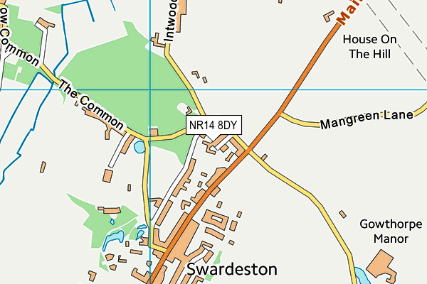 NR14 8DY map - OS VectorMap District (Ordnance Survey)