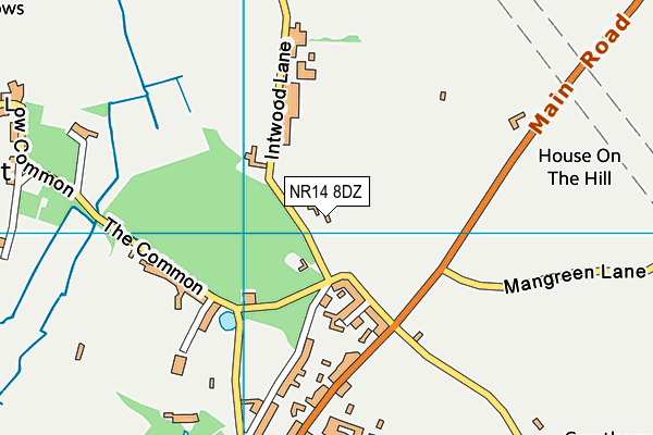 NR14 8DZ map - OS VectorMap District (Ordnance Survey)