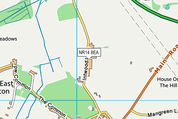 NR14 8EA map - OS VectorMap District (Ordnance Survey)