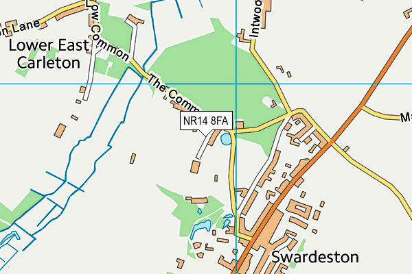 NR14 8FA map - OS VectorMap District (Ordnance Survey)