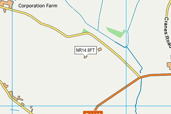NR14 8FT map - OS VectorMap District (Ordnance Survey)