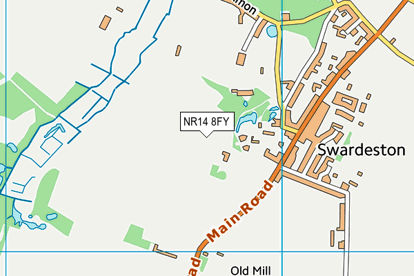 NR14 8FY map - OS VectorMap District (Ordnance Survey)
