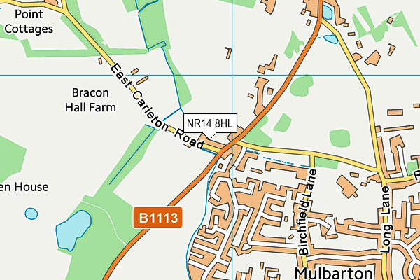 NR14 8HL map - OS VectorMap District (Ordnance Survey)