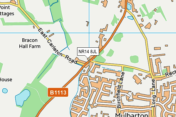 NR14 8JL map - OS VectorMap District (Ordnance Survey)