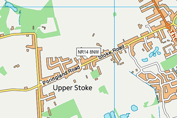 NR14 8NW map - OS VectorMap District (Ordnance Survey)