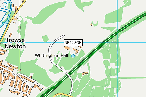 NR14 8QH map - OS VectorMap District (Ordnance Survey)