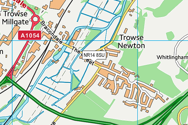 NR14 8SU map - OS VectorMap District (Ordnance Survey)