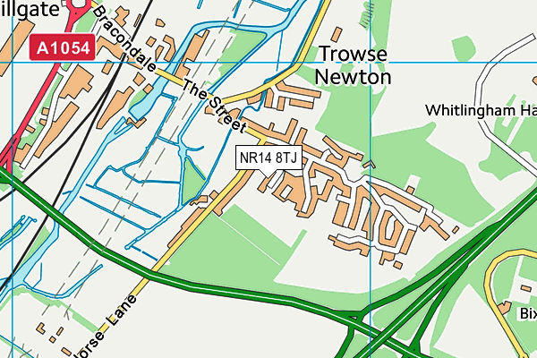 NR14 8TJ map - OS VectorMap District (Ordnance Survey)