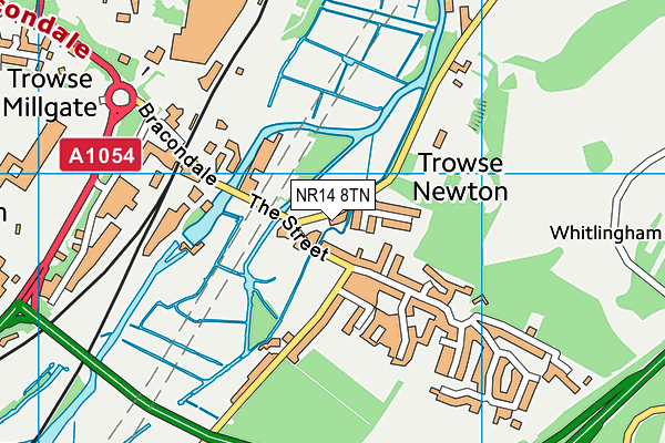 NR14 8TN map - OS VectorMap District (Ordnance Survey)