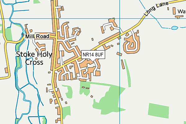 NR14 8UF map - OS VectorMap District (Ordnance Survey)