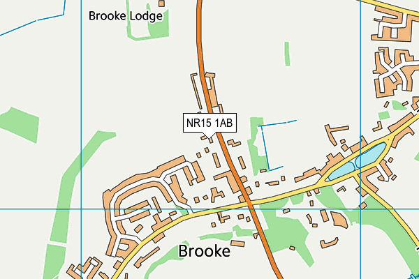 Brooke Village Hall map (NR15 1AB) - OS VectorMap District (Ordnance Survey)