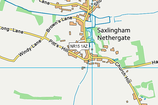 NR15 1AZ map - OS VectorMap District (Ordnance Survey)