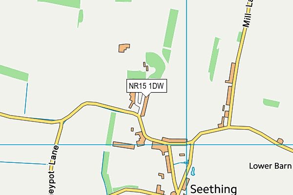 NR15 1DW map - OS VectorMap District (Ordnance Survey)