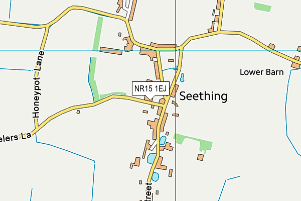 Seething And Mundham Playing Field map (NR15 1EJ) - OS VectorMap District (Ordnance Survey)