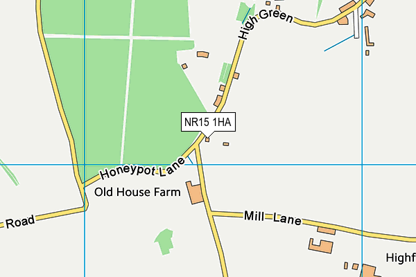 NR15 1HA map - OS VectorMap District (Ordnance Survey)