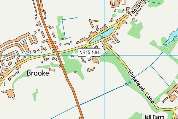 Brooke & District Cricket Club map (NR15 1JH) - OS VectorMap District (Ordnance Survey)