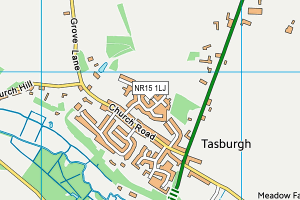 NR15 1LJ map - OS VectorMap District (Ordnance Survey)