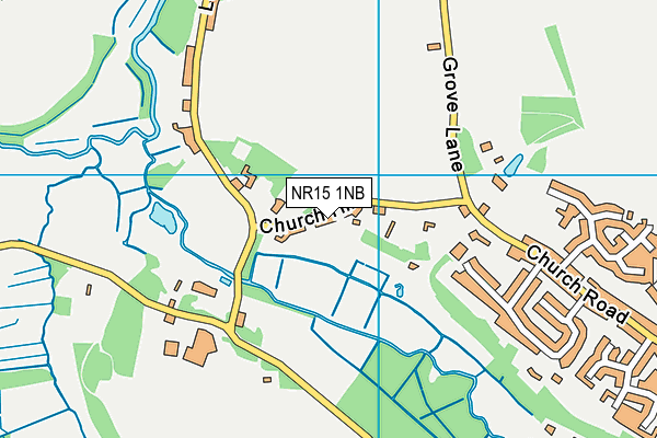 NR15 1NB map - OS VectorMap District (Ordnance Survey)