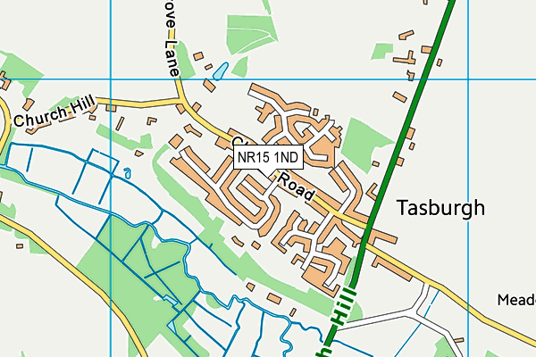 NR15 1ND map - OS VectorMap District (Ordnance Survey)