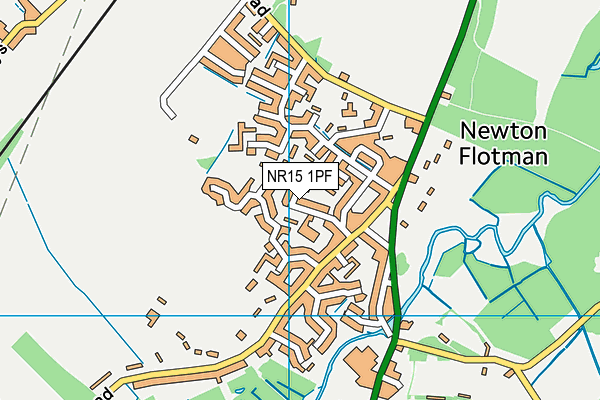 NR15 1PF map - OS VectorMap District (Ordnance Survey)