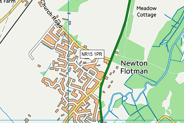 Newton Flotman Church of England Primary Academy map (NR15 1PR) - OS VectorMap District (Ordnance Survey)